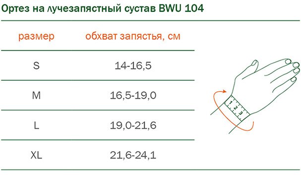 Размеры BWU104