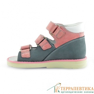 Фото: Ортопедические сандалии ORTHOBOOM 25057-10 розовый с серым