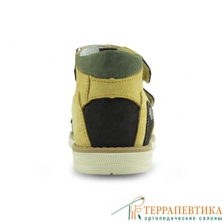Фото: Ортопедические сандалии ORTHOBOOM 25057-10 бежевый-коричневый-зеленый