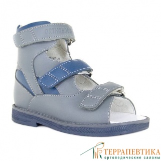 Фото: Ортопедические сандалии ORTHOBOOM 71057-07 серый с синим