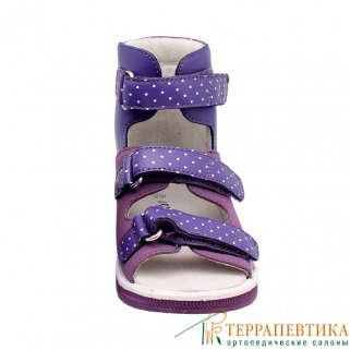 Фото: Ортопедические ботинки летние ORTHOBOOM 71497-1 фиолетовый с горошком