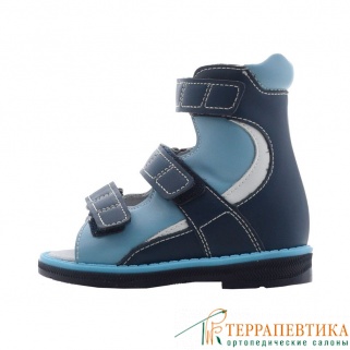 Фото: Ортопедические ботинки летние ORTHOBOOM 71597-33 темно-синий-голубой-белый 