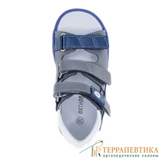 Фото: Ортопедические сандалии ORTHOBOOM 27057-01 серо-синий