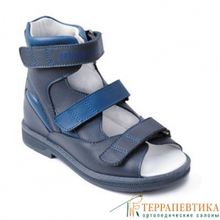 Фото: Ортопедические сандалии ORTHOBOOM 71057-07 темно-синий с васильком